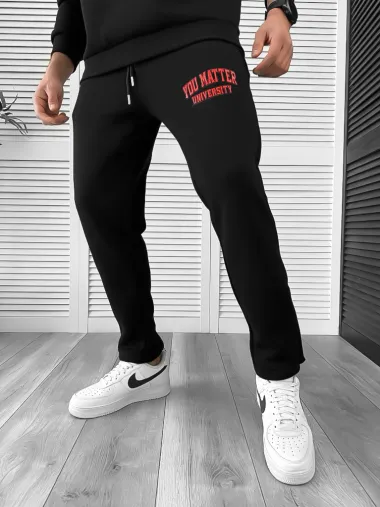 Trening barbati slim fit negru Pantaloni + Hanorac K170 Z28